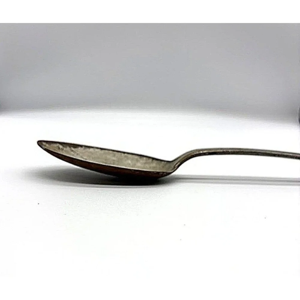 Vintage Unmarked Steel Serving Spoon Primitive Farmhouse Kitchen Utensil 13.5